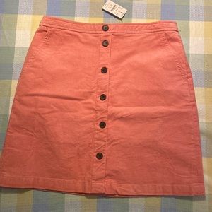 J Crew pink corduroy mini skirt SIZE 8 NWT